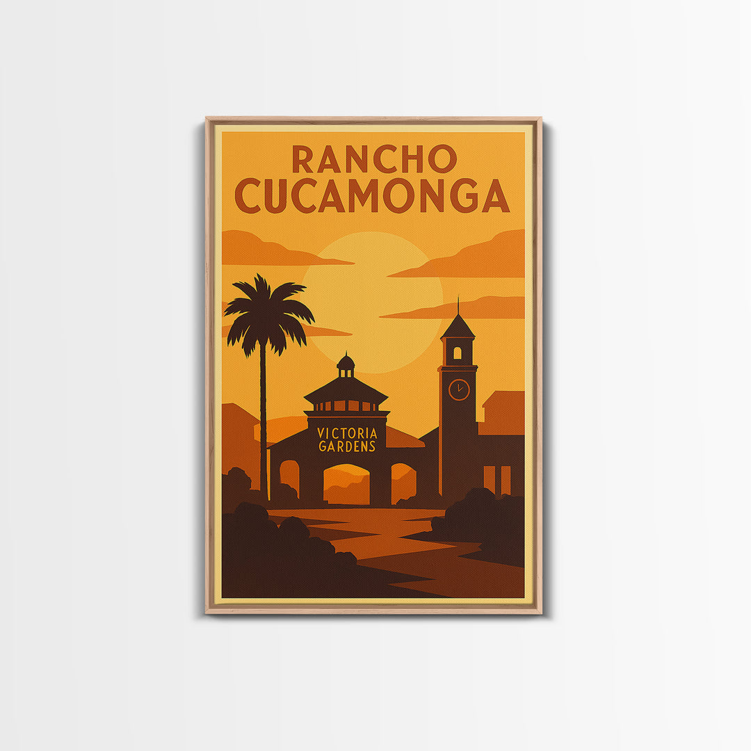 Rancho Cucamonga California Travel Poster, Canvas Print, Gold Art Deco Poster Art, Rancho Cucamonga Art Print, Modern Wall Decor, Home Decor