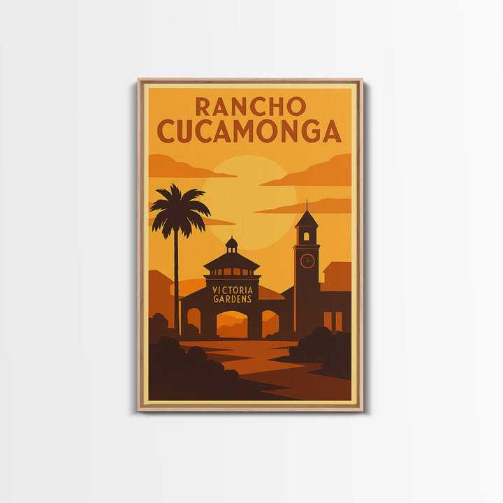 Rancho Cucamonga California Travel Poster, Canvas Print, Gold Art Deco Poster Art, Rancho Cucamonga Art Print, Modern Wall Decor, Home Decor