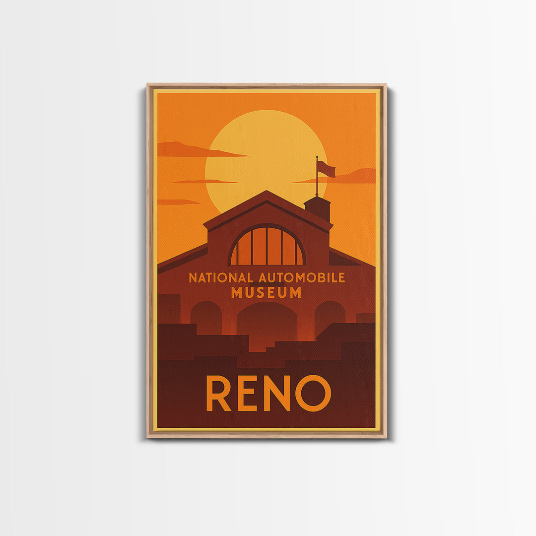 Reno Travel Poster, Canvas Print, Gold Art Deco Poster Art, Reno Travel Art, Travel Art Print, City Travel Prints, Eclectic Wall Decor