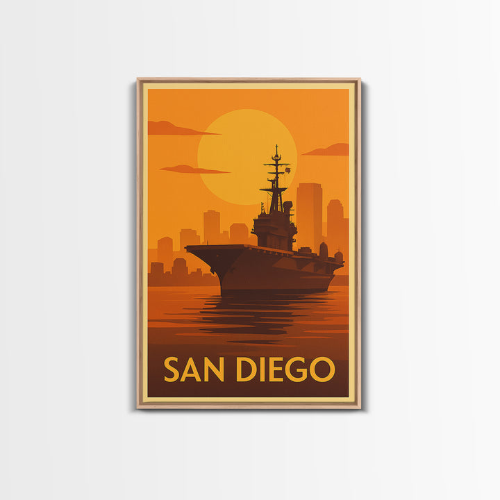 San Diego Travel Poster, Canvas Print, Gold Art Deco Poster Art, San Diego Wall Art, Fine Art Print, Vintage City Poster, City Art Print