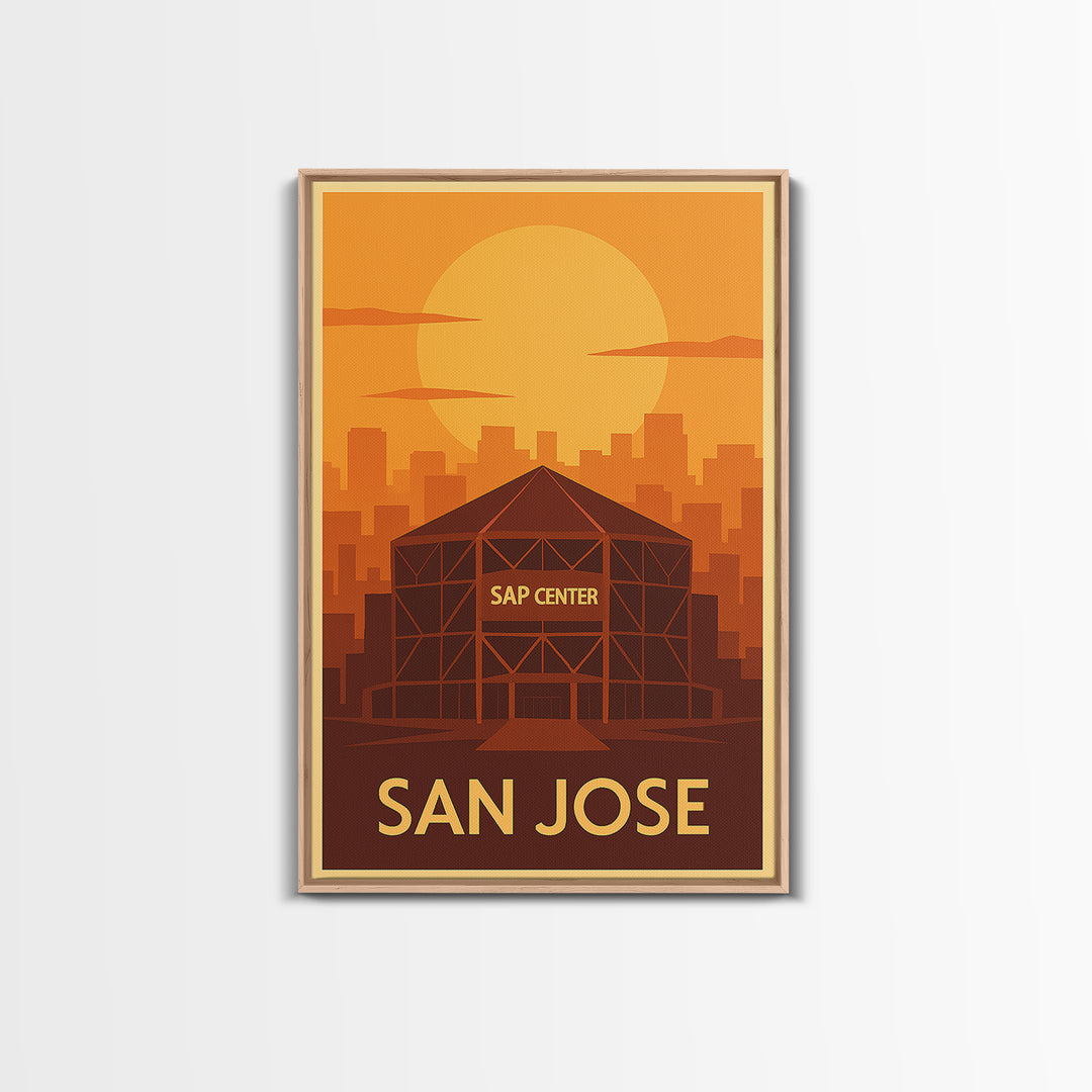 San Jose Travel Poster, Framed Canvas Print, Gold Art Deco Poster Art, San Jose Travel Art, Travel Poster Set, Home Office Decor