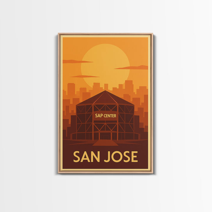 San Jose Travel Poster, Framed Canvas Print, Gold Art Deco Poster Art, San Jose Travel Art, Travel Poster Set, Home Office Decor