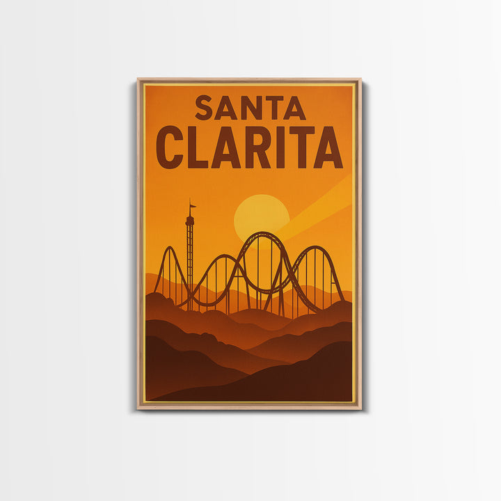 Santa Clarita California Travel Poster, Canvas Print, Golden Poster Art, Santa Clarita Travel Art, Vintage Travel Art, Vintage City Art