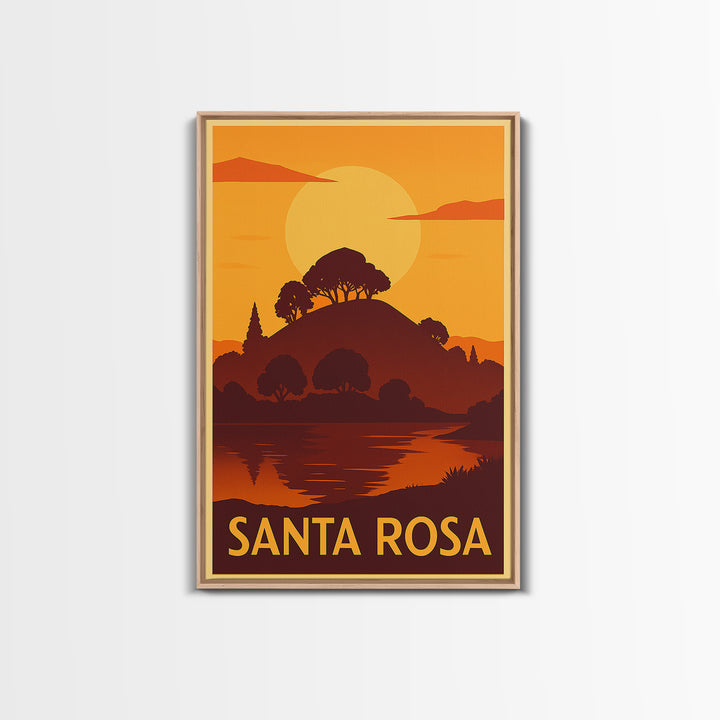 Santa Rosa Travel Poster, Canvas Print, Golden Travel Poster Art, Santa Rosa Wall Art, Gift For Travelers, Travel Wall Decor, Wall Art