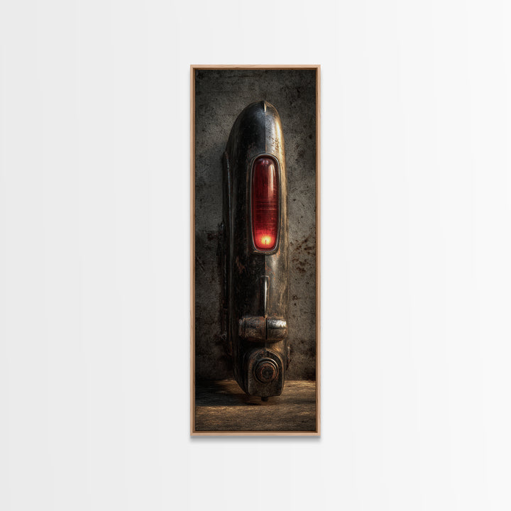 Classic Car Tail Lights Glowing at Dusk Canvas Print, Garage Art, Game Room Decor, Garage Decor, Fine Art, Motor, Gallery Decor, GAR-1x3-100