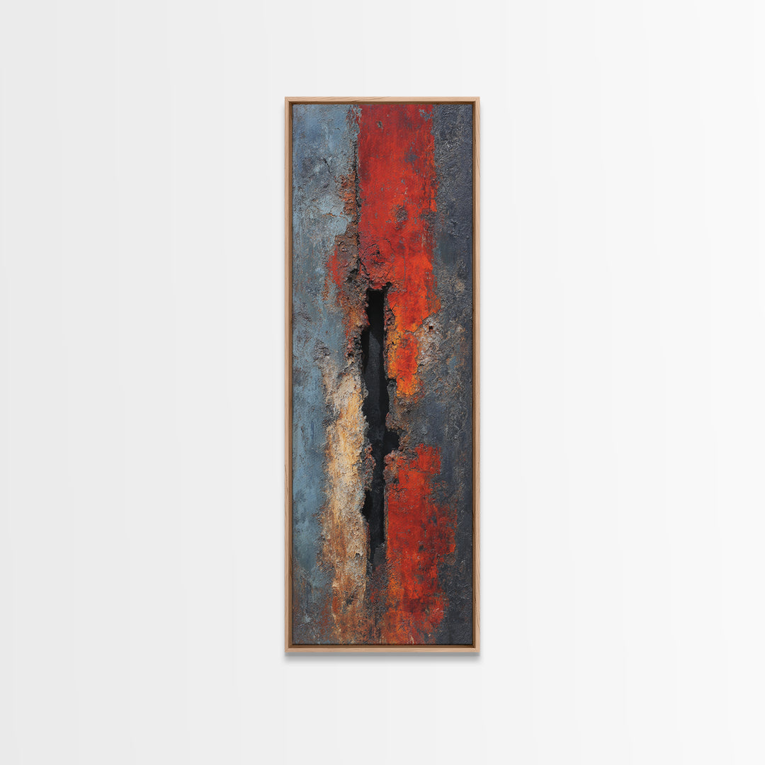 Steel and Rust Texture Abstract Panel Canvas Print, Garage Art, Fall Wall Art, Garage Decor, Fine Art, Motor, Sports Posters, GAR-1x3-11