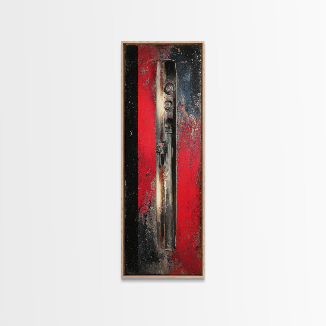 Black and Red Racing Stripe Abstraction Canvas Print, Garage Art, Wall Art, Garage Decor, Abstract Art, Motor, Fall Wall Art, GAR-1x3-48