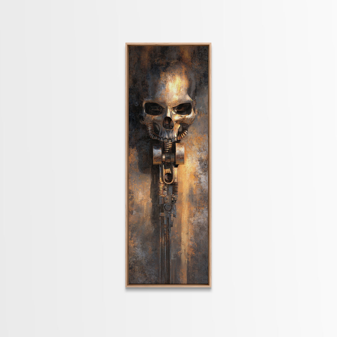 Hot Rod Flaming Skull Canvas Print, Garage Art, Black and White Art, Garage Decor, Fine Art, Motor, Garage Art Poster, GAR-1x3-88