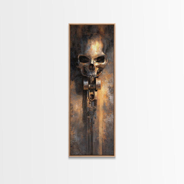 Hot Rod Flaming Skull Canvas Print, Garage Art, Black and White Art, Garage Decor, Fine Art, Motor, Garage Art Poster, GAR-1x3-88
