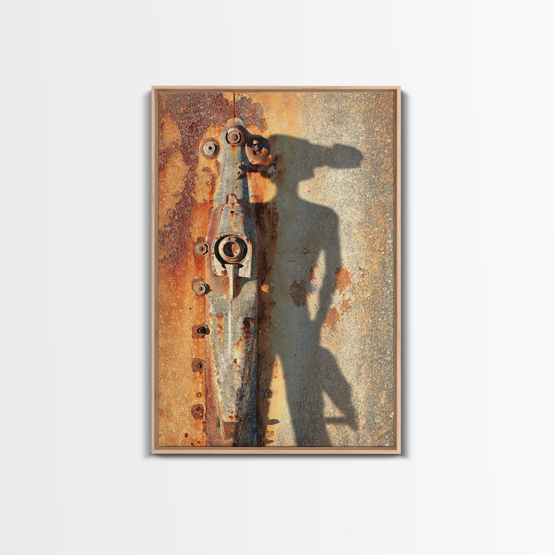 Desert Highway with Muscle Car Silhouette Framed Canvas Print, Garage Art, Canvas Wall Art, Garage Decor, Fine Art, Motor, GAR-2x3-53