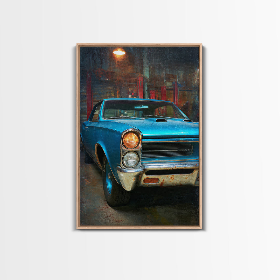 Classic Muscle Car Front Grill Canvas Print, Garage Art, Man Cave Decor, Garage Decor, Oil Painting, Motor, Garage Art Poster, GAR-2x3-57