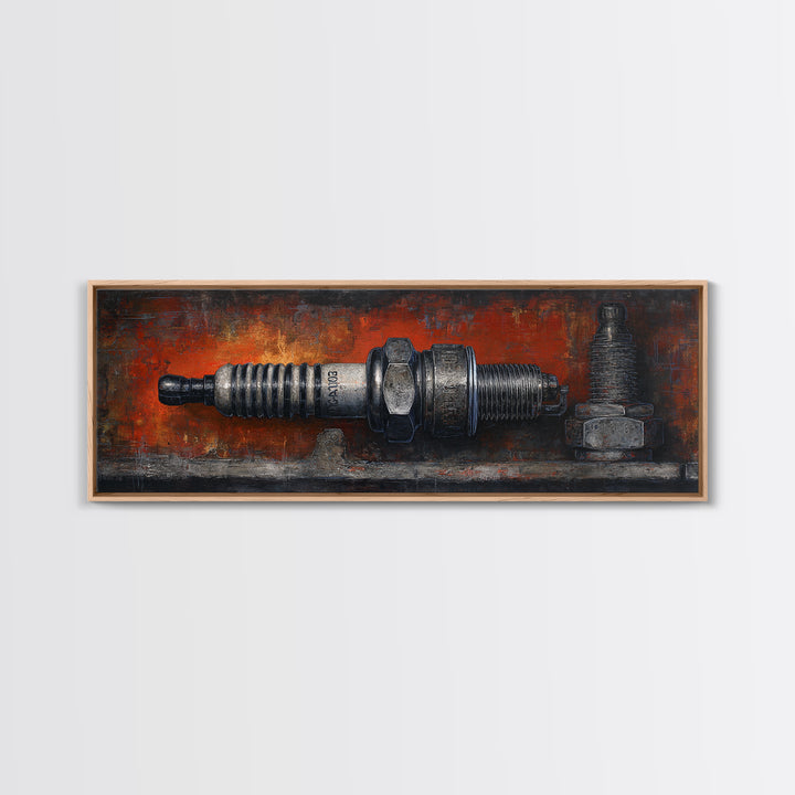 Spark Plug Botanical Specimen Drawing Canvas Print, Garage Art, Canvas Print, Garage Decor, Fine Art, Motor, Garage Art Pinup, GAR-3x1-86