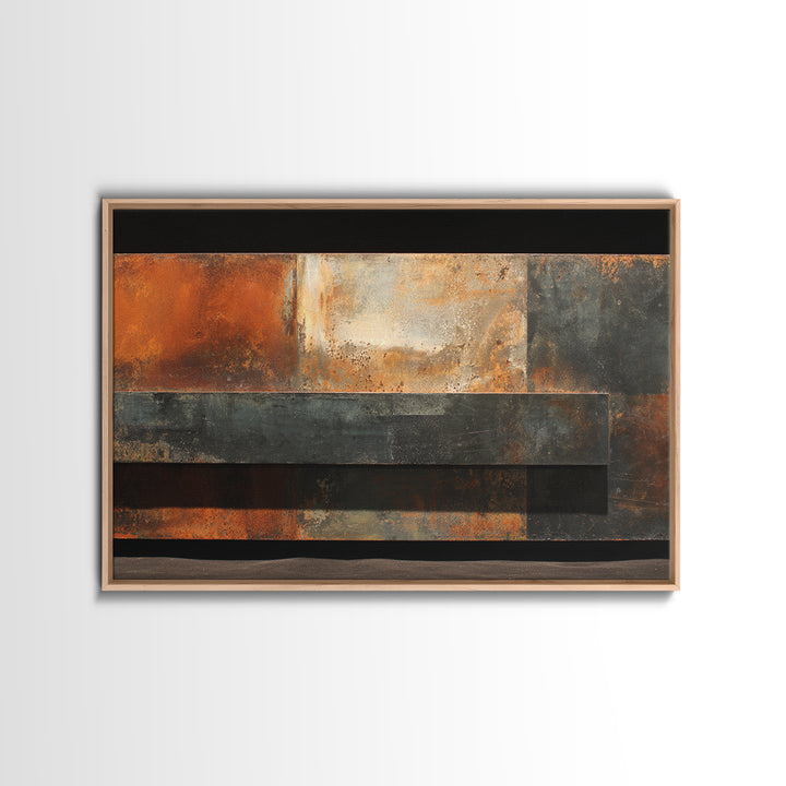 Steel and Rust Texture Abstract Panel Canvas Print, Garage Art, Sports Posters, Garage Decor, Fine Art, Motor, Luxury Decor, GAR-3x2-51