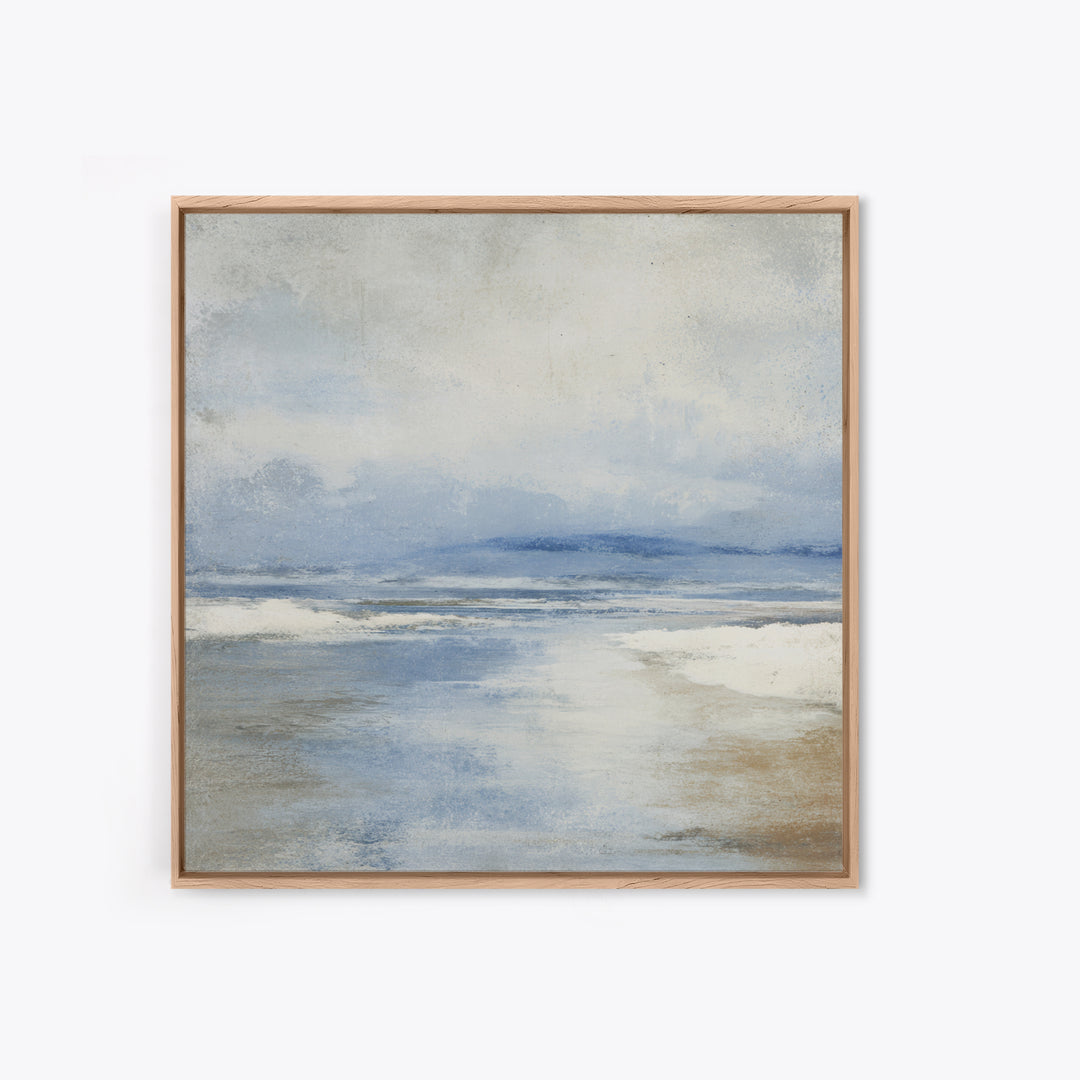 Coastal Dunes in Pale Blue and Sand Framed Canvas Print, Guest Bedroom Art, Fine Art Print, Bedroom Decor, Fine Art, Guest, GBA-1x1-29