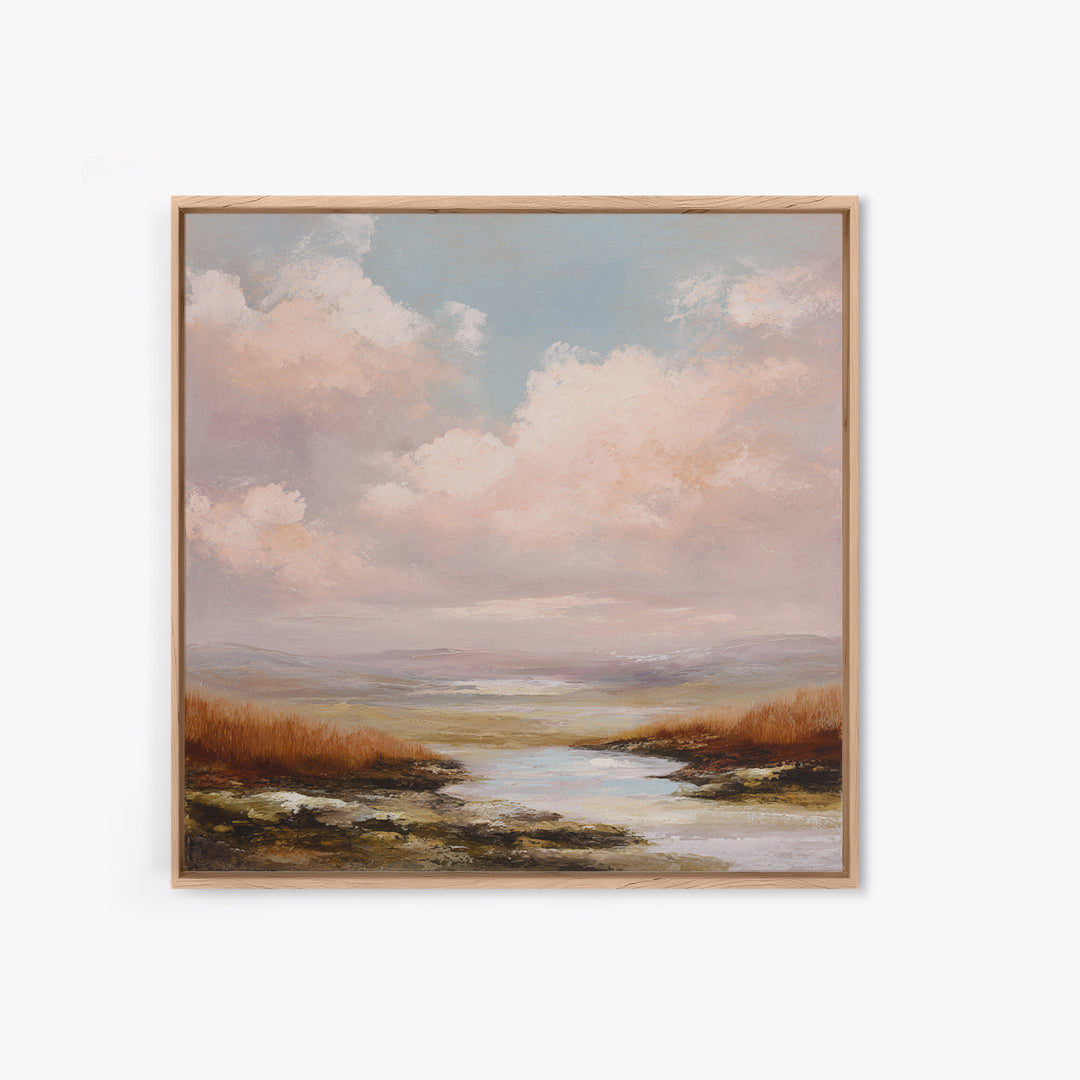 Romantic Cloudscape in Blush and Ivory Canvas Print, Guest Bedroom Art, Set of 3 Wall Art, Bedroom Decor, Fine Art, Guest, GBA-1x1-35