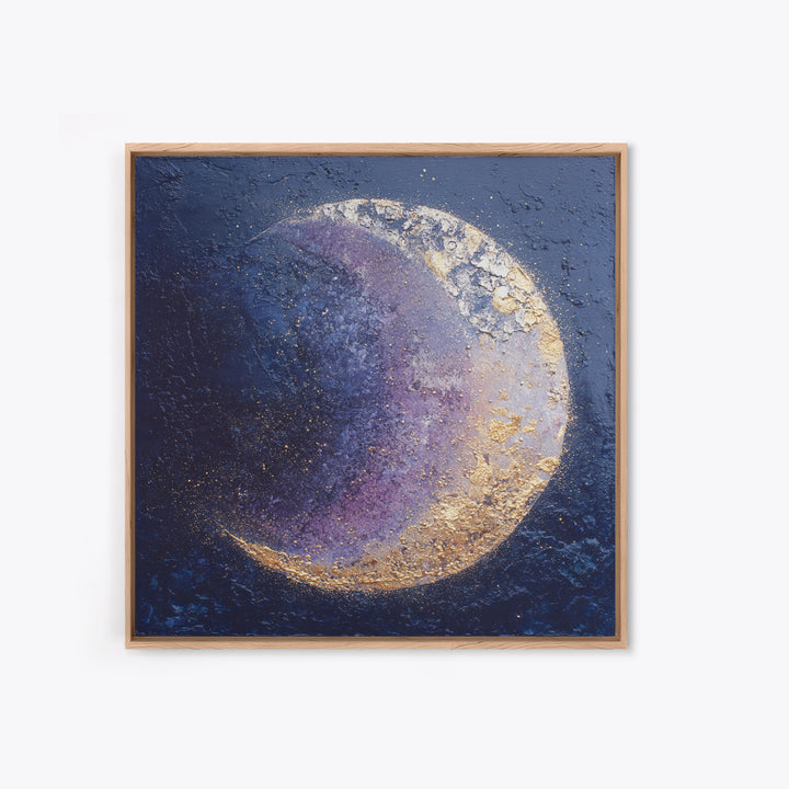 Minimal Moon and Stars Composition Framed Canvas Print, Guest Bedroom Art, Art Print, Bedroom Decor, Fine Art, Guest, GBA-1x1-40