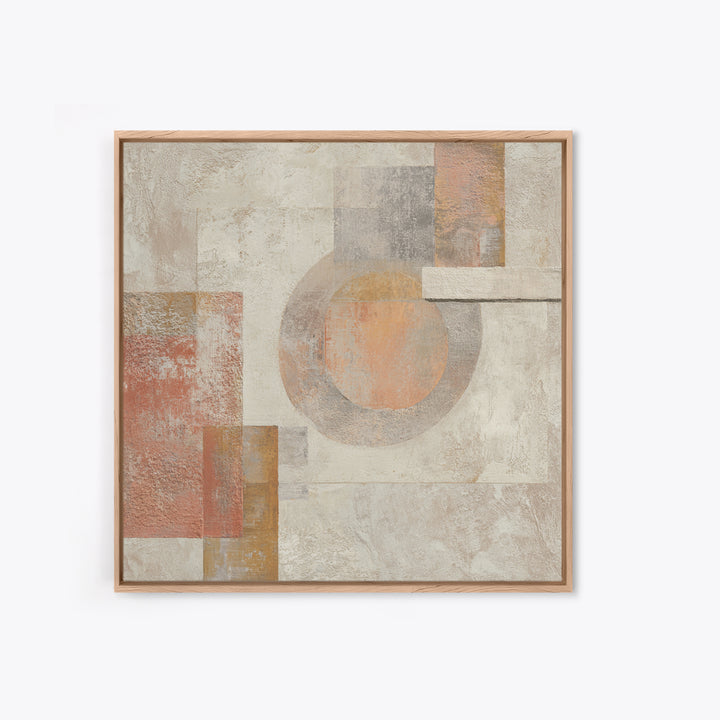 Warm Terracotta Shapes Framed Canvas Print, Guest Bedroom Art, Above Bed Decor, Bedroom Decor, Fine Art, Guest, Boho Decor, GBA-1x1-46