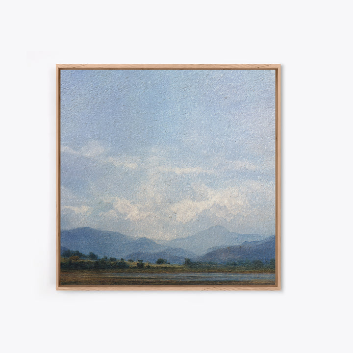 Gentle Rain over Distant Hills Framed Canvas Print, Guest Bedroom Art, Poster, Bedroom Decor, Fine Art, Guest, Farmhouse Decor, GBA-1x1-48
