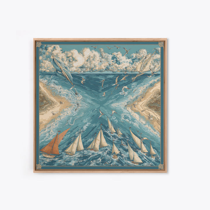 Coastal Dunes in Pale Blue and Sand Canvas Print, Guest Bedroom Art, Farmhouse Wall Art, Bedroom Decor, Fine Art, Guest, GBA-1x1-5
