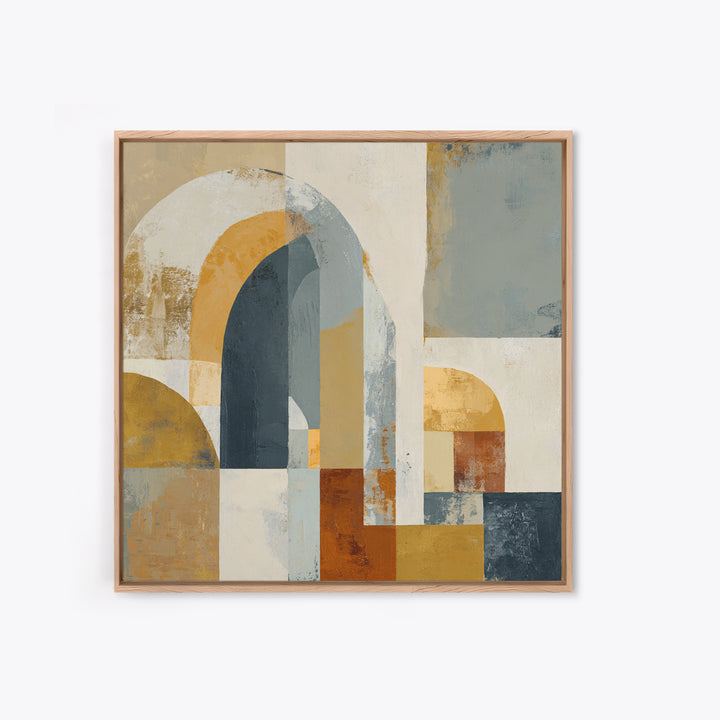 Warm Abstract Arches Framed Canvas Print, Guest Bedroom Art, Trendy Wall Art, Bedroom Decor, Abstract Art, Guest, GBA-1x1-51