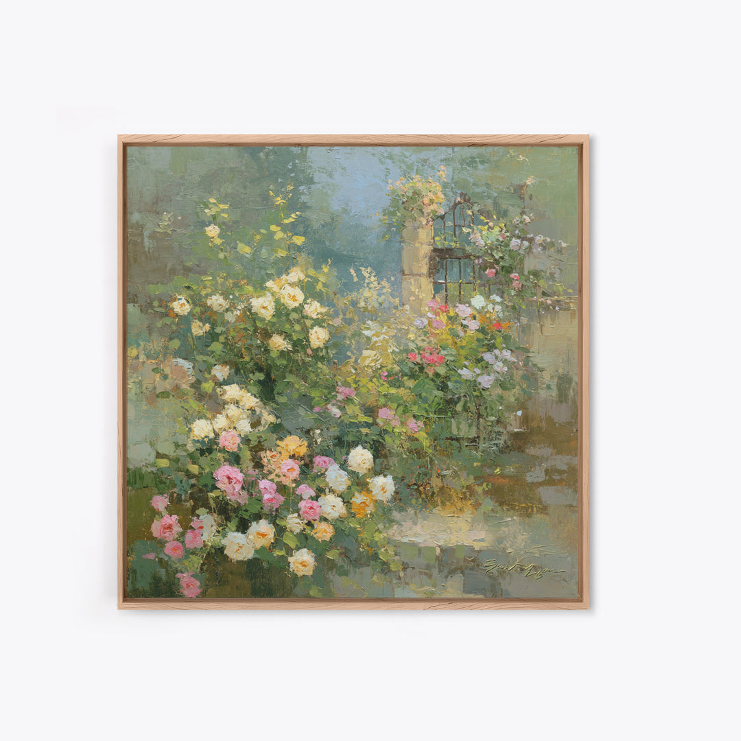 Neutral Peony Painting Framed Canvas Print, Guest Bedroom Art, Statement Artwork, Bedroom Decor, Fine Art, Guest, Wall Decor, GBA-1x1-57