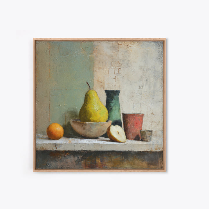 Olive Branch Still Life Framed Canvas Print, Guest Bedroom Art, Gallery Decor, Bedroom Decor, Oil Painting, Guest, GBA-1x1-65