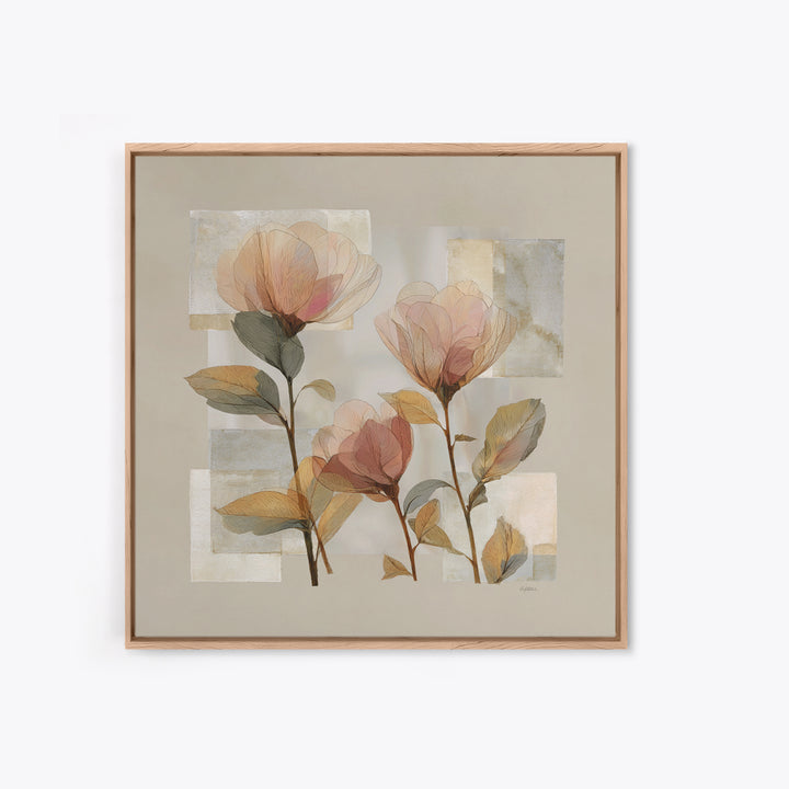 Gentle Botanical Line Drawing Trio Framed Canvas Print, Guest Bedroom Art, Gallery Decor, Bedroom Decor, Fine Art, Guest, GBA-1x1-78
