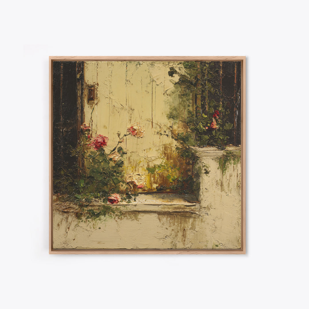 Quiet Horse Pasture at Sunset Framed Canvas Print, Guest Bedroom Art, Luxury Decor, Bedroom Decor, Oil Painting, Guest, GBA-1x1-93