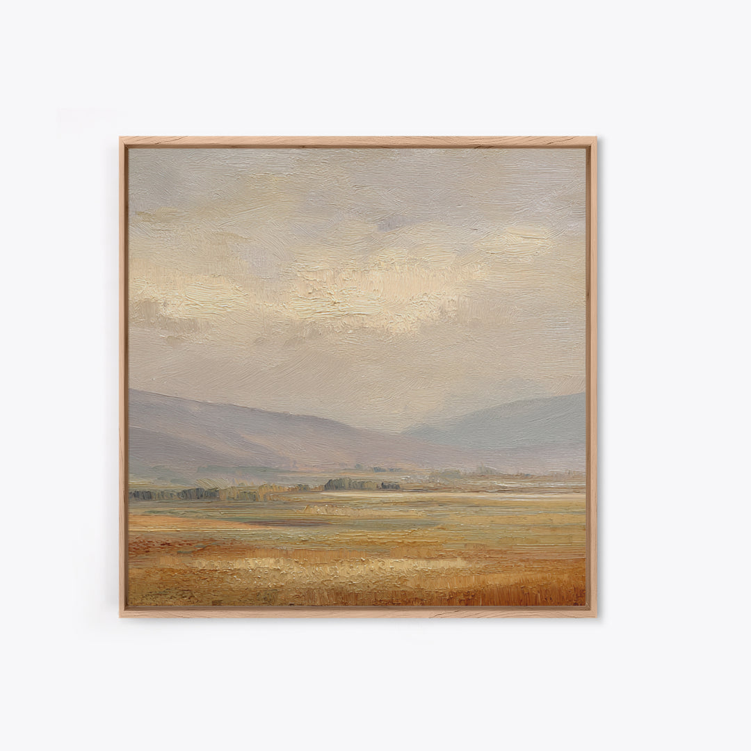 Gentle Rain over Distant Hills Framed Canvas Print, Guest Bedroom Art, Digital Prints, Bedroom Decor, Fine Art, Guest, GBA-1x1-96