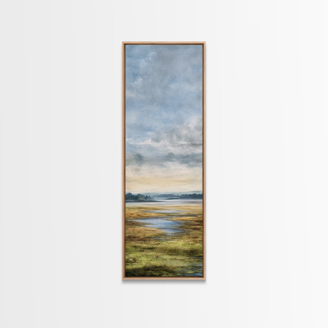 Quiet Lake Landscape at Early Morning Canvas Print, Guest Bedroom Art, Downloadable Prints, Bedroom Decor, Fine Art, Guest, GBA-1x3-14