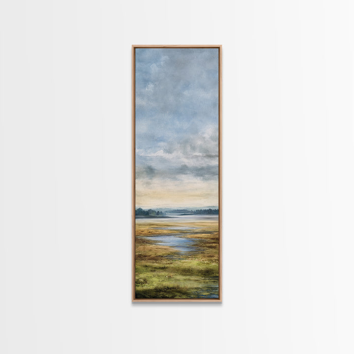 Quiet Lake Landscape at Early Morning Canvas Print, Guest Bedroom Art, Downloadable Prints, Bedroom Decor, Fine Art, Guest, GBA-1x3-14