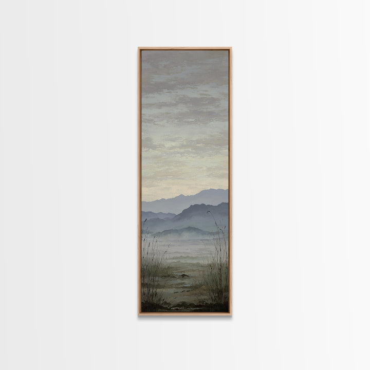 Soft Mountain Horizon Framed Canvas Print, Guest Bedroom Art, Poster, Bedroom Decor, Oil Painting, Guest, Farmhouse Decor, GBA-1x3-19