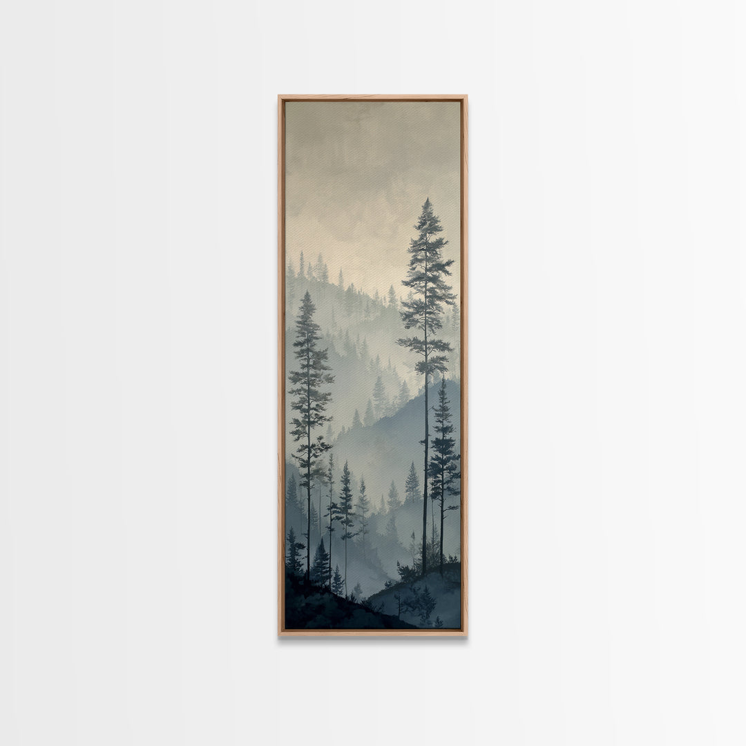 Monochrome Forest Silhouette Canvas Print, Guest Bedroom Art, Wall Decor, Bedroom Decor, Fine Art, Guest, Living Room Decor, GBA-1x3-25