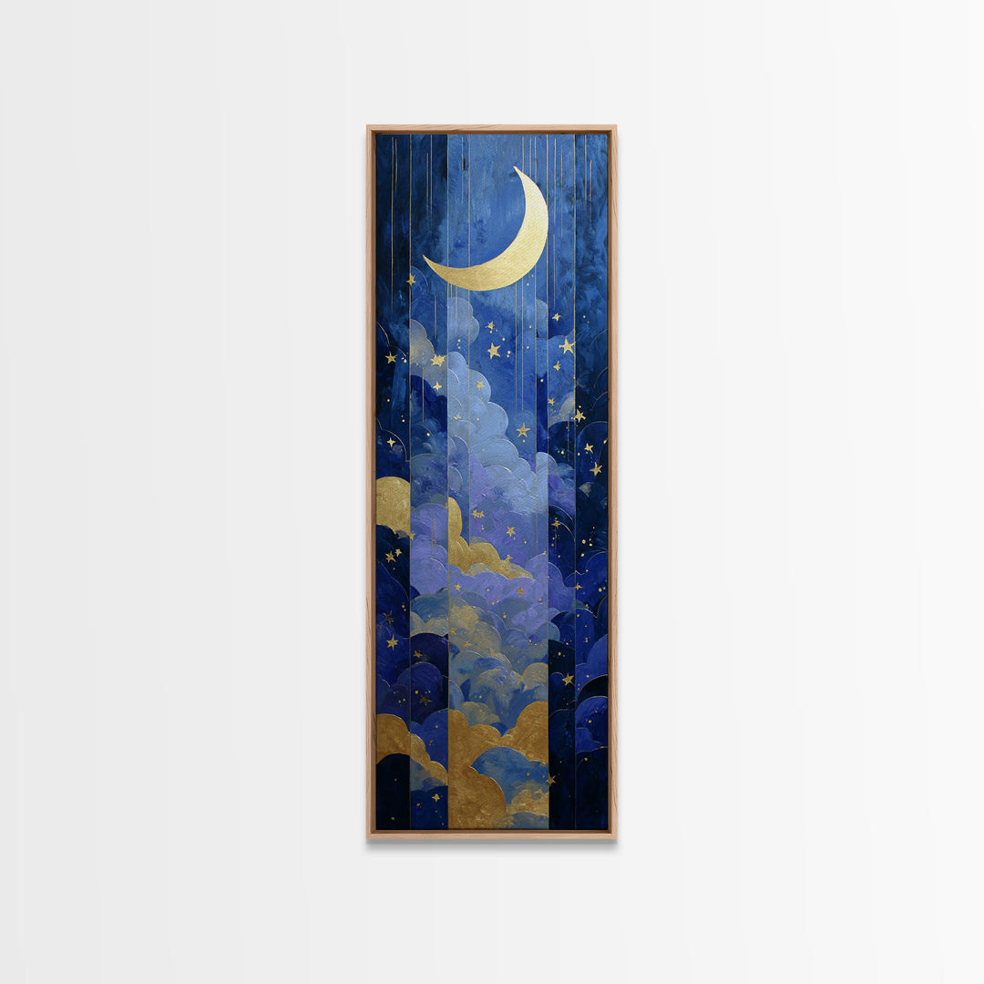 Minimal Moon and Stars Composition Canvas Print, Guest Bedroom Art, Room Decor, Bedroom Decor, Fine Art, Guest, GBA-1x3-28