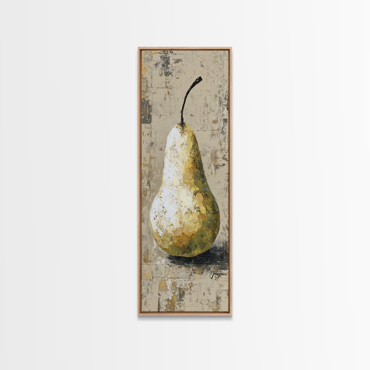 Classic Pear Still Life for Cozy Hospitality Canvas Print, Guest Bedroom Art, Textured Painting, Bedroom Decor, Fine Art, Guest, GBA-1x3-32