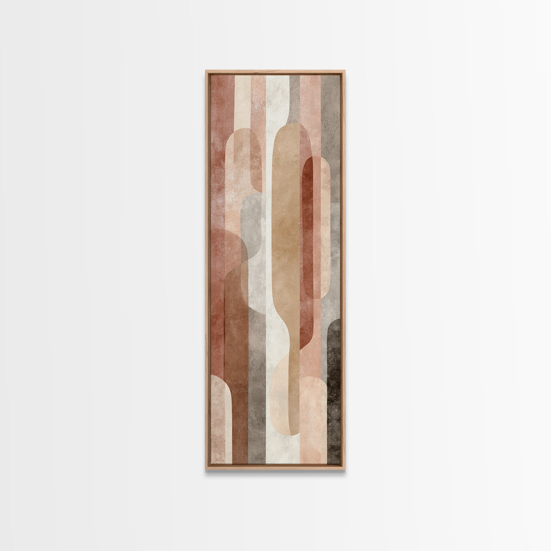 Warm Terracotta Shapes Framed Canvas Print, Guest Bedroom Art, Minimalist Wall Art, Bedroom Decor, Abstract Art, Guest, GBA-1x3-34