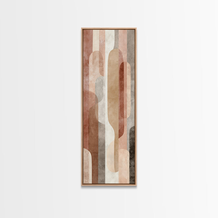 Warm Terracotta Shapes Framed Canvas Print, Guest Bedroom Art, Minimalist Wall Art, Bedroom Decor, Abstract Art, Guest, GBA-1x3-34