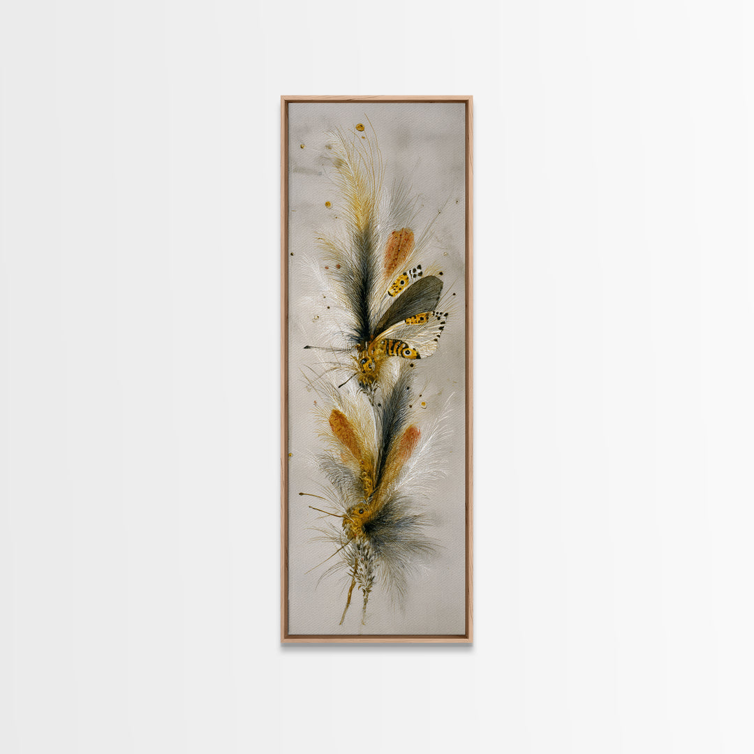 Garden Butterfly and Flowers Specimen Study Canvas Print, Guest Bedroom Art, Wall Art, Bedroom Decor, Fine Art, Guest, GBA-1x3-35