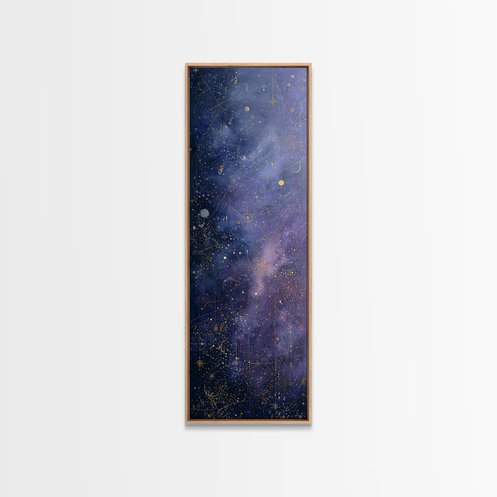 Minimal Moon and Stars Composition Framed Canvas Print, Guest Bedroom Art, Fine Art Print, Bedroom Decor, Fine Art, Guest, GBA-1x3-4