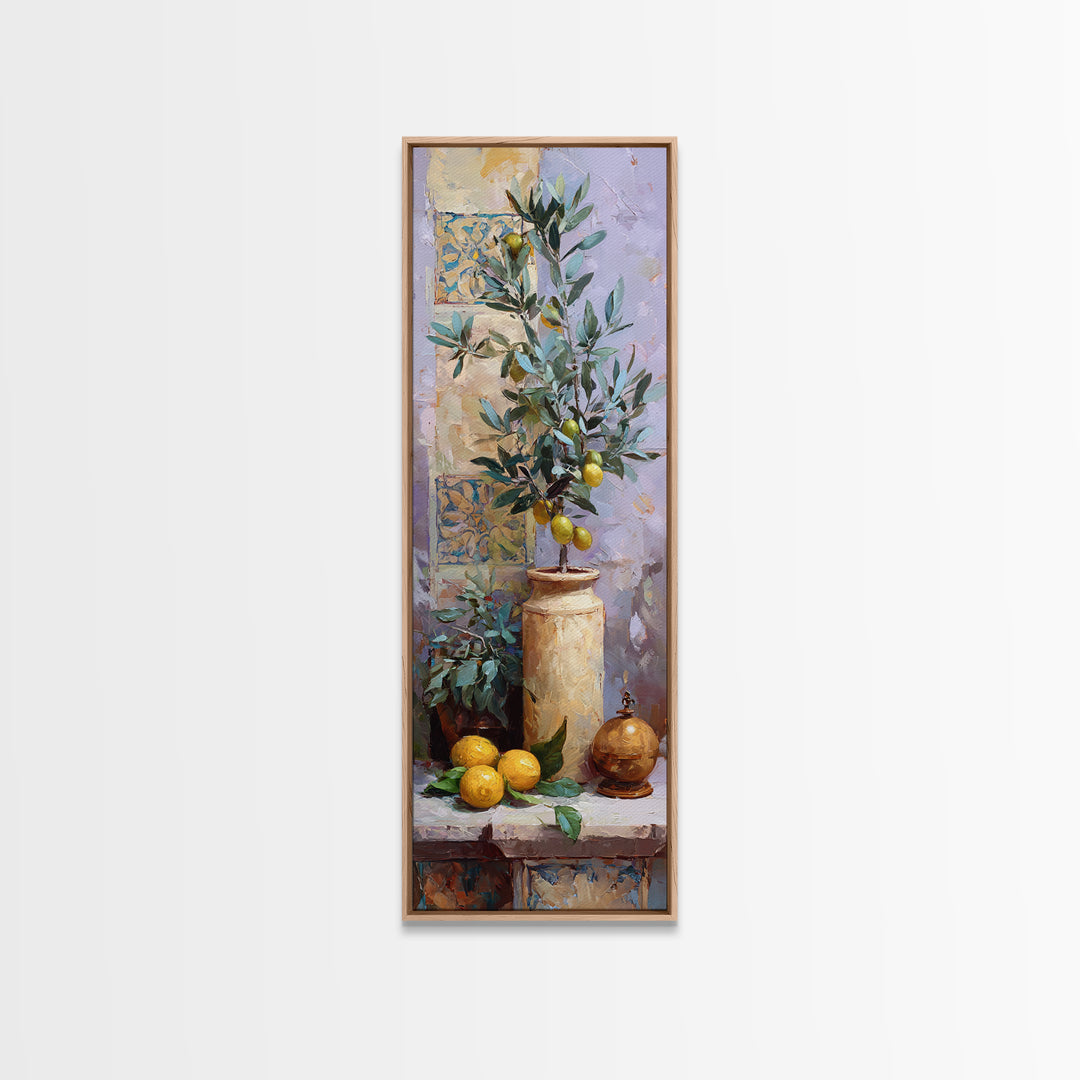 Olive Branch Still Life Canvas Print, Guest Bedroom Art, Trendy Wall Art, Bedroom Decor, Watercolor Art, Guest, GBA-1x3-5