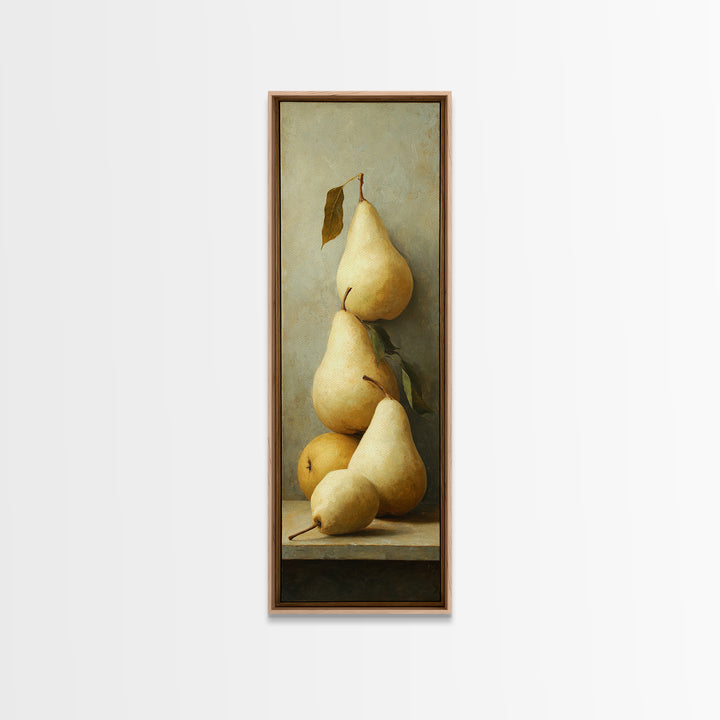 Classic Pear Still Life for Cozy Hospitality Framed Canvas Print, Guest Bedroom Art, Printable Art, Bedroom Decor, Guest, GBA-1x3-80