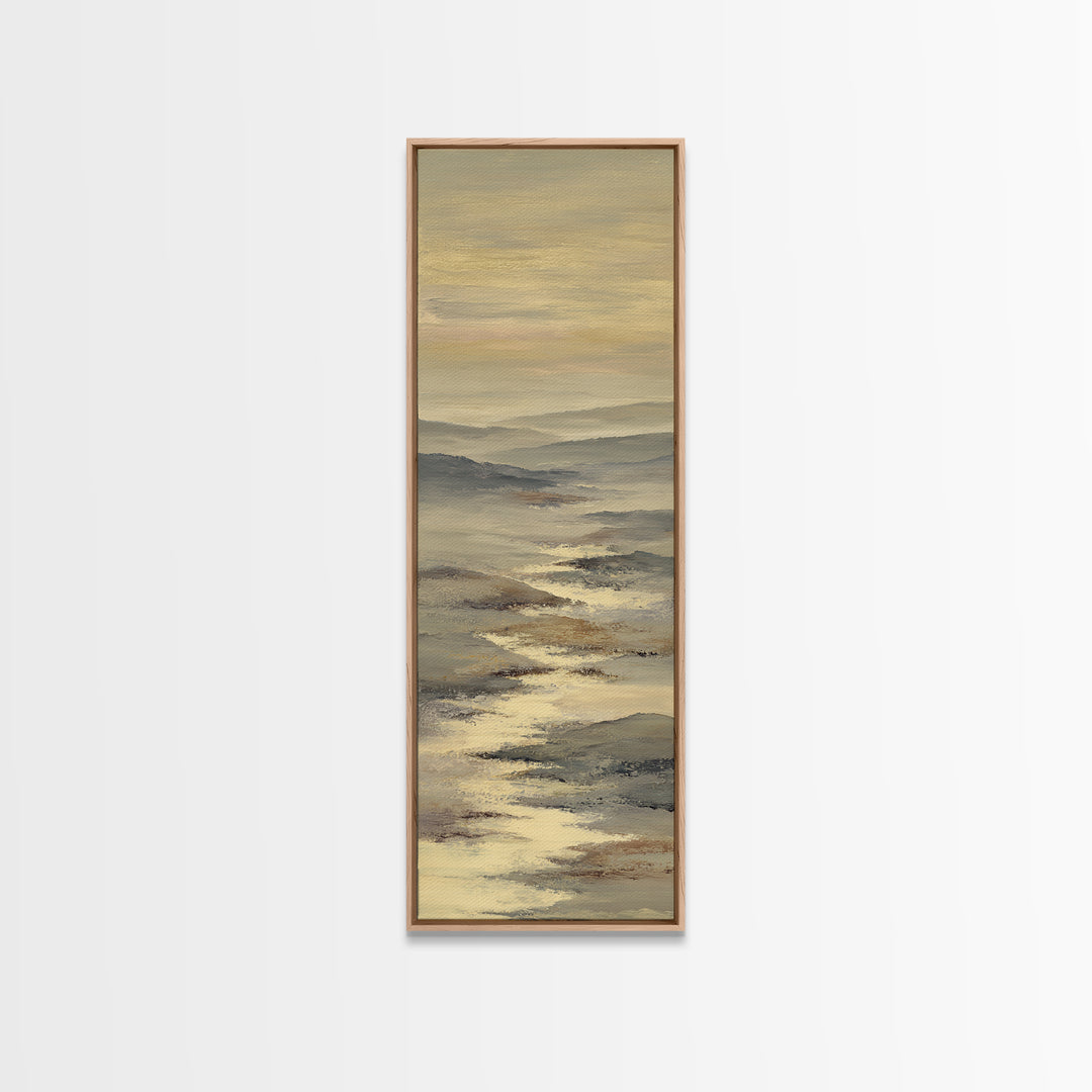 Gentle Rain over Distant Hills Framed Canvas Print, Guest Bedroom Art, Wall Art Prints, Bedroom Decor, Fine Art, Guest, GBA-1x3-84
