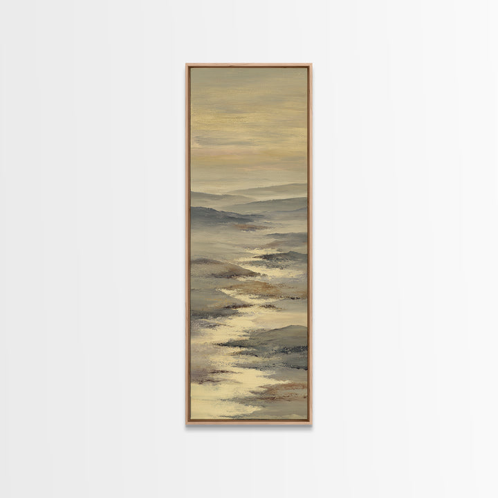 Gentle Rain over Distant Hills Framed Canvas Print, Guest Bedroom Art, Wall Art Prints, Bedroom Decor, Fine Art, Guest, GBA-1x3-84
