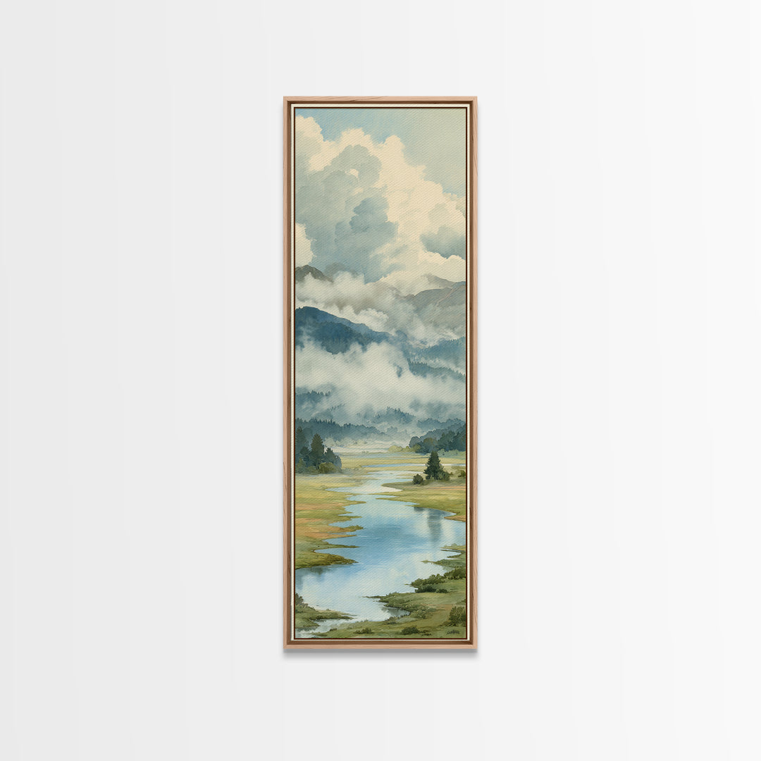 Quiet Lake Landscape at Early Morning Canvas Print, Guest Bedroom Art, Luxury Decor, Bedroom Decor, Fine Art, Guest, Home, GBA-1x3-86