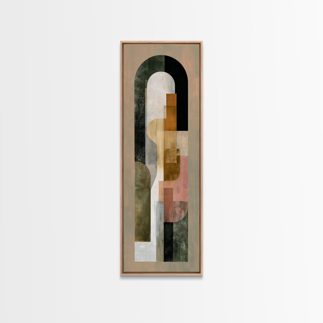 Warm Abstract Arches Framed Canvas Print, Guest Bedroom Art, Funky Wall Art, Bedroom Decor, Abstract Art, Guest, GBA-1x3-87