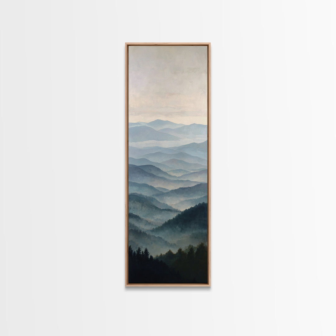 Soft Mountain Horizon Framed Canvas Print, Guest Bedroom Art, Minimalist Wall Art, Bedroom Decor, Fine Art, Guest, Luxury Decor, GBA-1x3-91