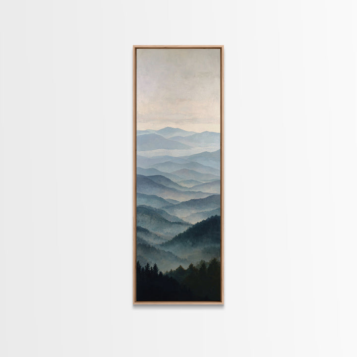 Soft Mountain Horizon Framed Canvas Print, Guest Bedroom Art, Minimalist Wall Art, Bedroom Decor, Fine Art, Guest, Luxury Decor, GBA-1x3-91