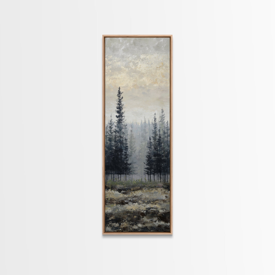 Monochrome Forest Silhouette Canvas Print, Guest Bedroom Art, Farmhouse Wall Art, Bedroom Decor, Fine Art, Guest, GBA-1x3-97