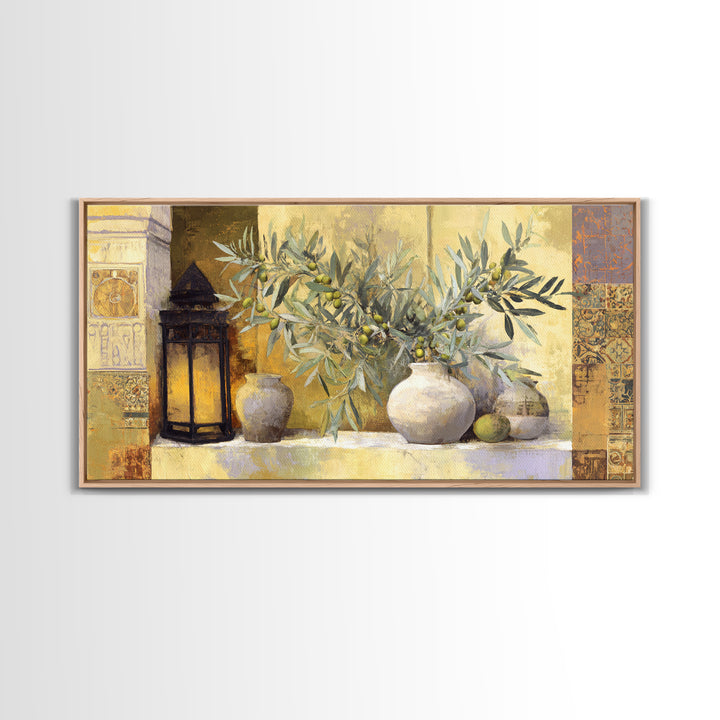 Olive Branch Still Life Canvas Print, Guest Bedroom Art, Digital Prints, Bedroom Decor, Fine Art, Guest, Pink Wall Art, GBA-2x1-61