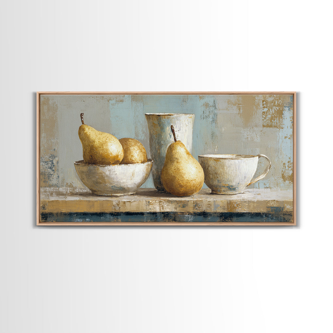 Classic Pear Still Life for Cozy Hospitality Canvas Print, Guest Bedroom Art, Home, Bedroom Decor, Guest, Bedroom Wall Art, GBA-2x1-64